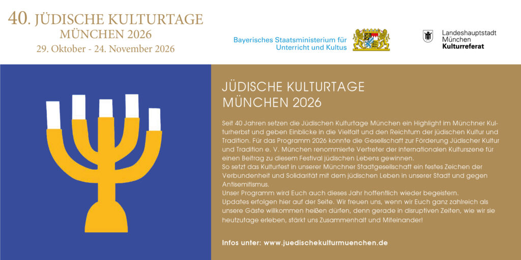 Programmübersicht der 40. Jüdischen Kulturtage München 2026